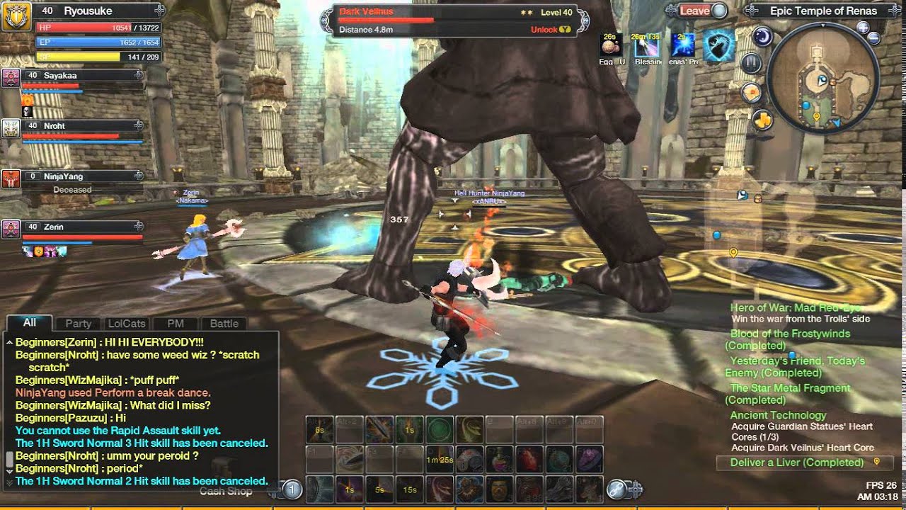 RaiderZ - Epic Dark Veilnus Full Fight (Defender)