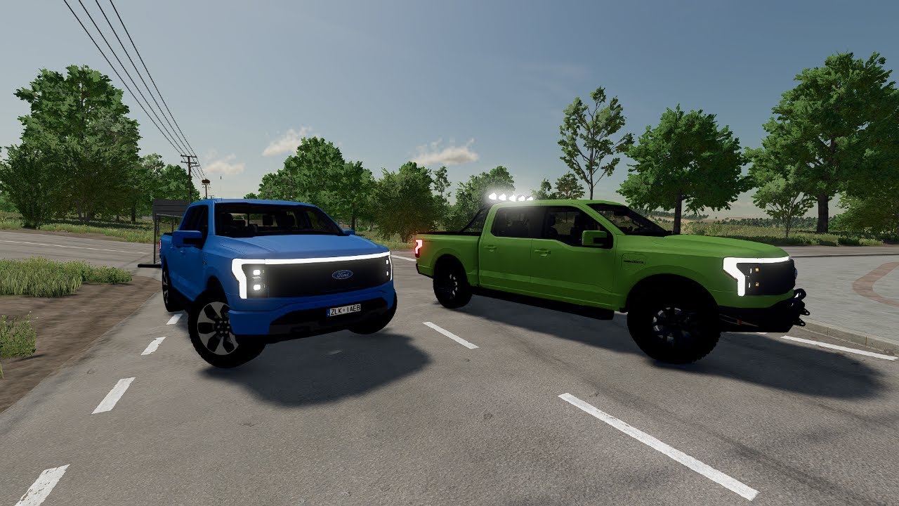 Farming Simulator 22 / mods FS22 / моды FS22 / обзор / Ford F-150 Lightning Platinum 2023