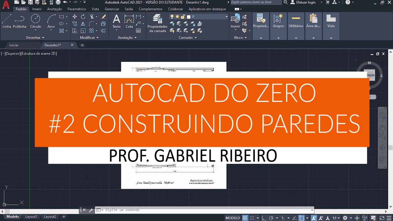 ATUCAD DO ZERO #2 [COMO DESENHAR PAREDES  EM SEGUNDOS]