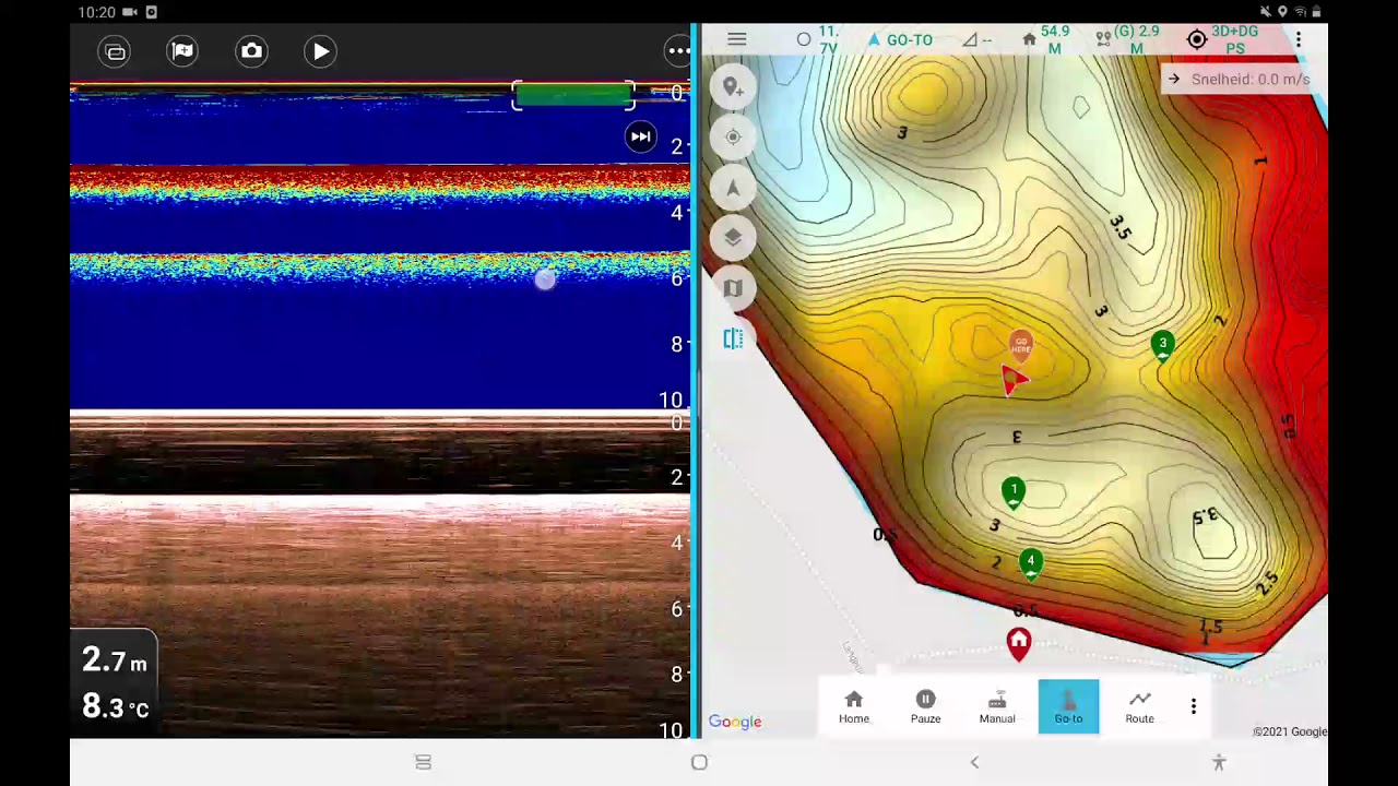 Voerboot: raymarine 5 pro in combinatie met carppilot basics