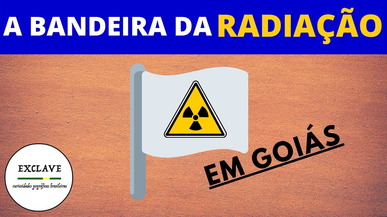 A bandeira municipal com o símbolo da RADIAÇÃO