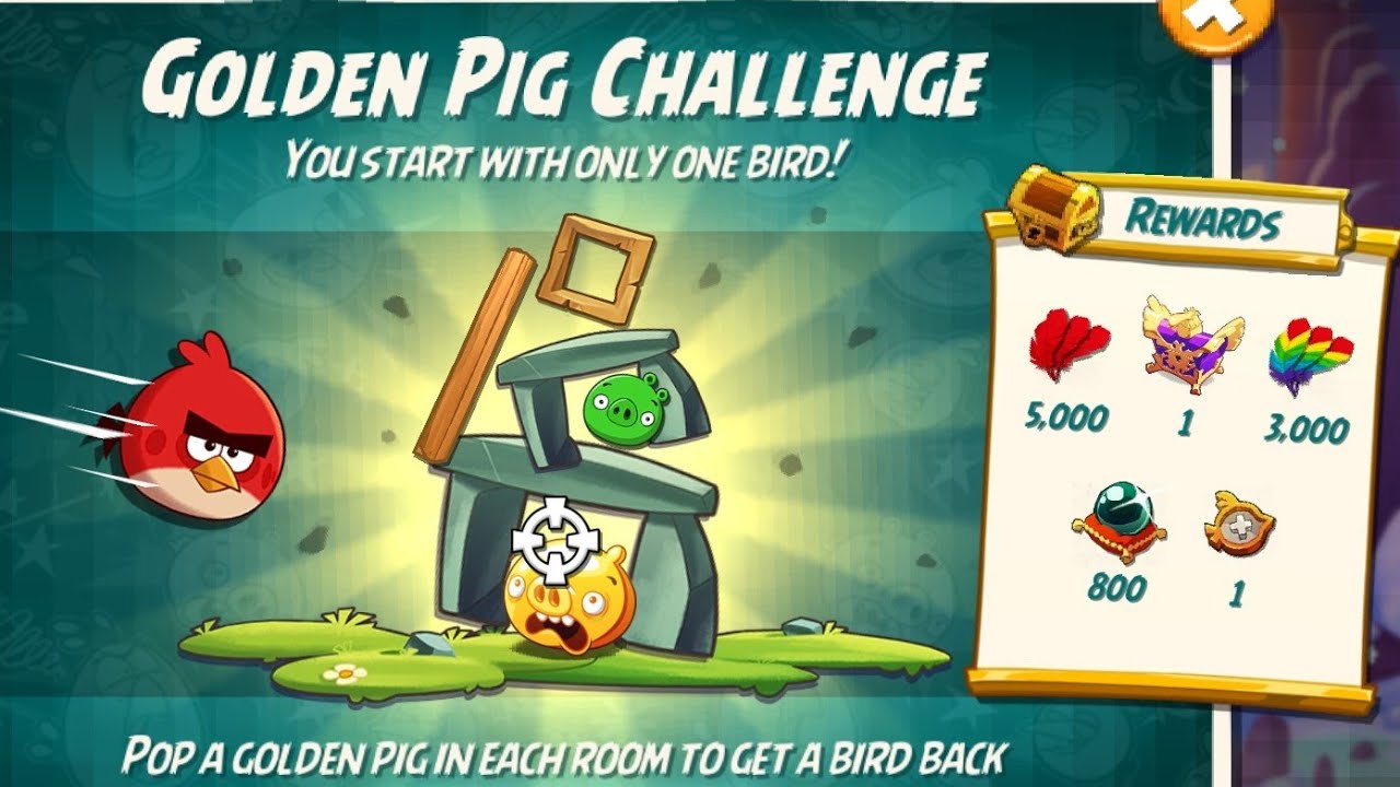 Angry birds 2 the golden pig challenge 31 jan 2025 with red #ab2 golden pig challenge today