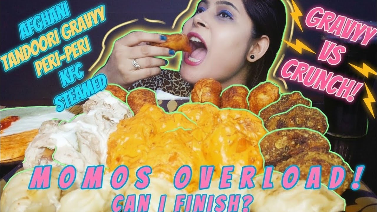 Spicy momos challenge - Afghani • Tandoori Gravy • Peri Peri • KFC • Steamed | Mukbang | ASMR