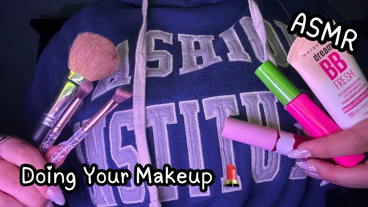 ASMR | Doing Your Makeup (Face Touching, Mouth Sounds, Whispering) 💄