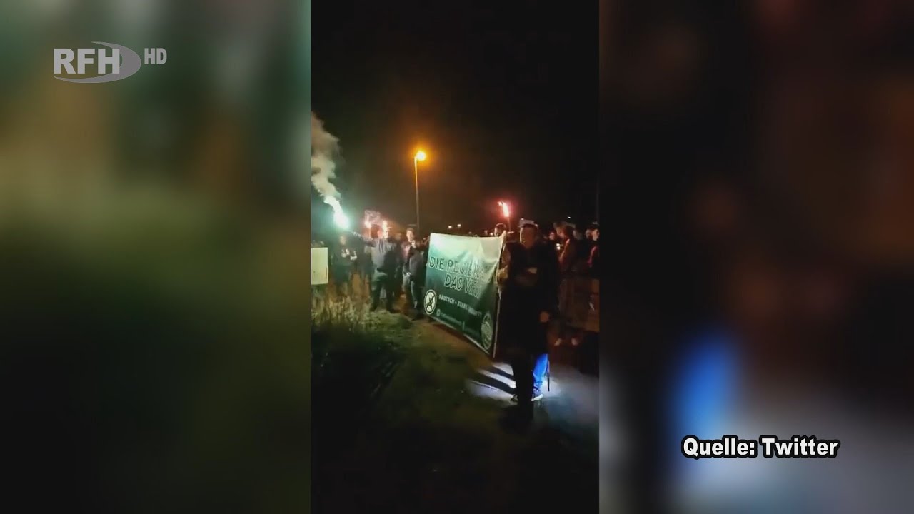 Randale in Halberstadt - Demonstranten ziehen vor das Haus des Oberbürgermeisters - RFH aktuell