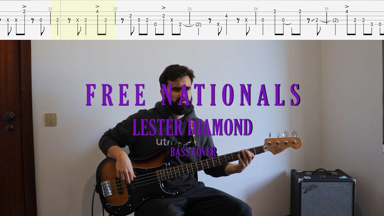 Free Nationals // Lester Diamond [Bass Cover + Tabs]