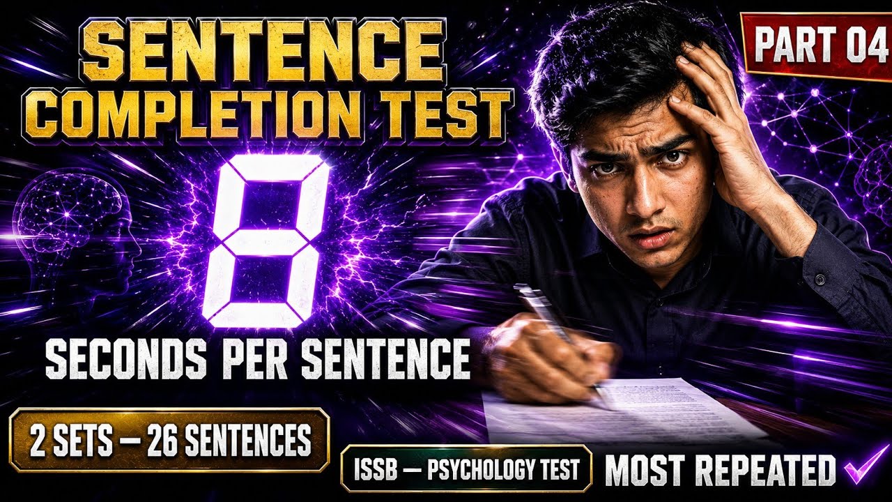 Sentence Complition Practice Test | most repeated words | ISSB | SSB | Psychologist test