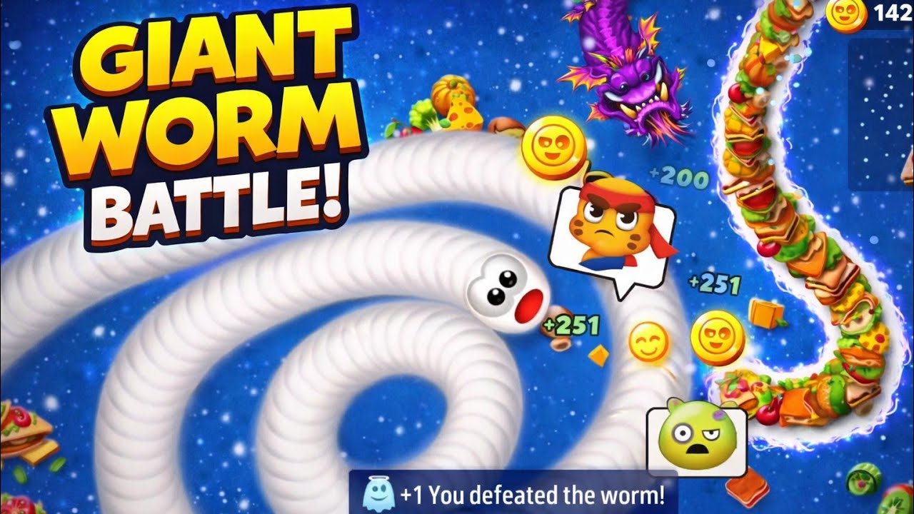 Worms Zone.io Giant Snake Gameplay | Epic Arena Battle |#androidgameplay#wormszone#wormszoneio