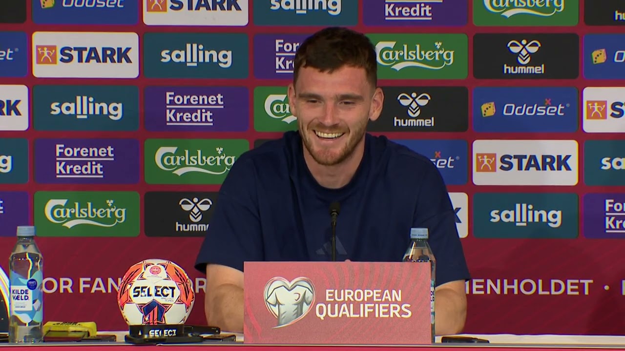 Steve Clarke and Andy Robertson Denmark and qualifying for world cup