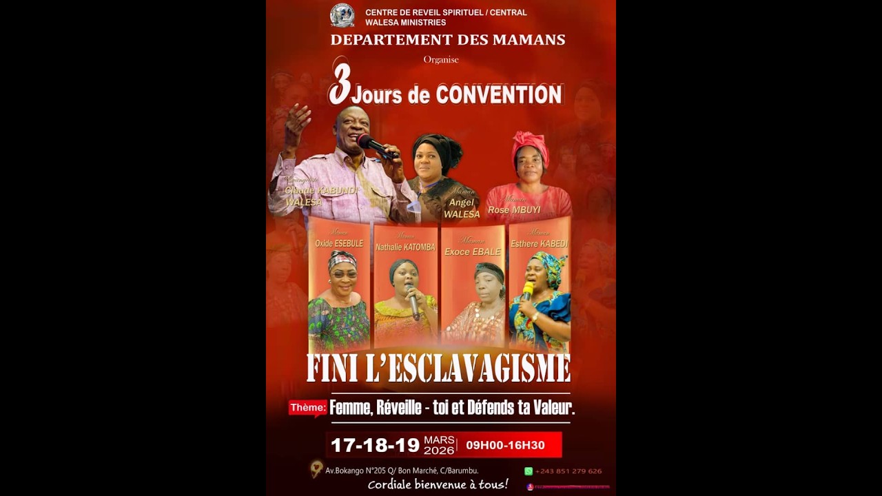 𝗗𝗶𝗿𝗲𝗰𝘁 : 𝟮𝗲𝗺𝗲 𝗝𝗢𝗨𝗥 𝗗𝗘 𝗟𝗔  𝗖𝗢𝗡𝗩𝗘𝗡𝗧𝗜𝗢𝗡 𝗗𝗘𝗦 𝗠𝗔𝗠𝗔𝗡 𝟭𝟴 𝗠𝗔𝗥𝗦 𝟮𝟬𝟮𝟲 (𝗔𝗩𝗘𝗖  𝗘𝘃. 𝗖𝗟𝗔𝗨𝗗𝗘 𝗞𝗔𝗕𝗨𝗡𝗗𝗜 𝗪𝗔𝗟𝗘𝗦𝗔 )
