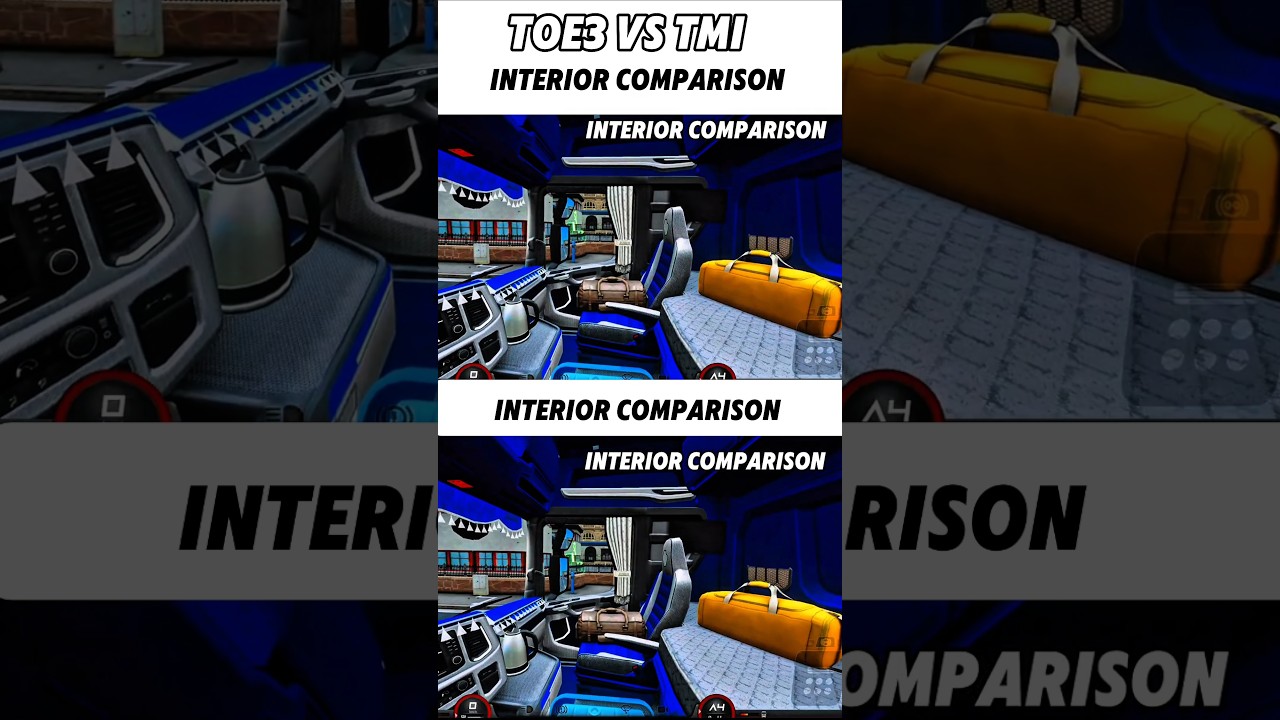 🚛 TOE3 vs TMI Interior Comparison 😍 Dashboard, Steering & Realism 🔥 #Shorts #TOE3 #TMI