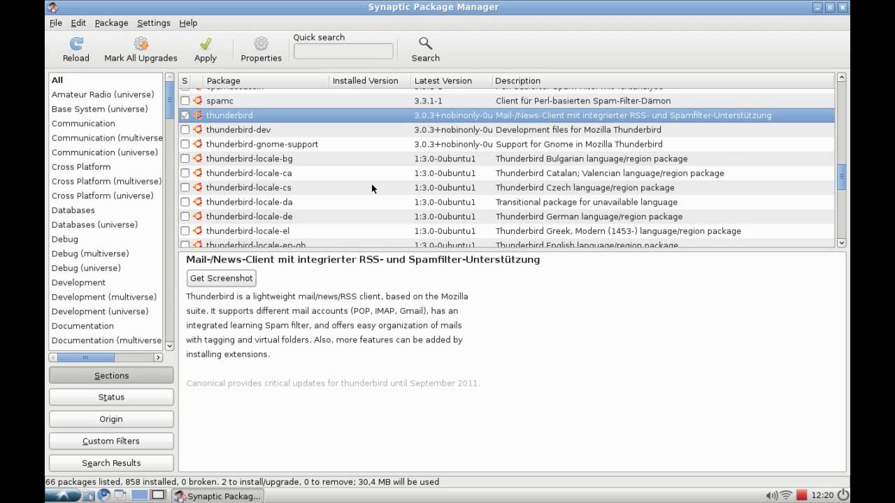 Lubuntu - Synaptic Packagemanagement