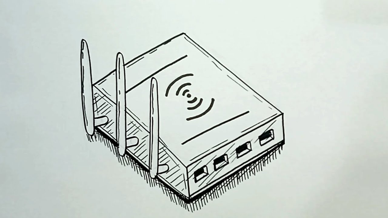 How to Draw WIFI ROUTER in Easy Steps
