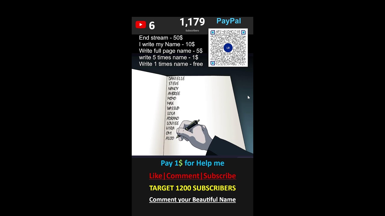 Name writing in Night for my viewers