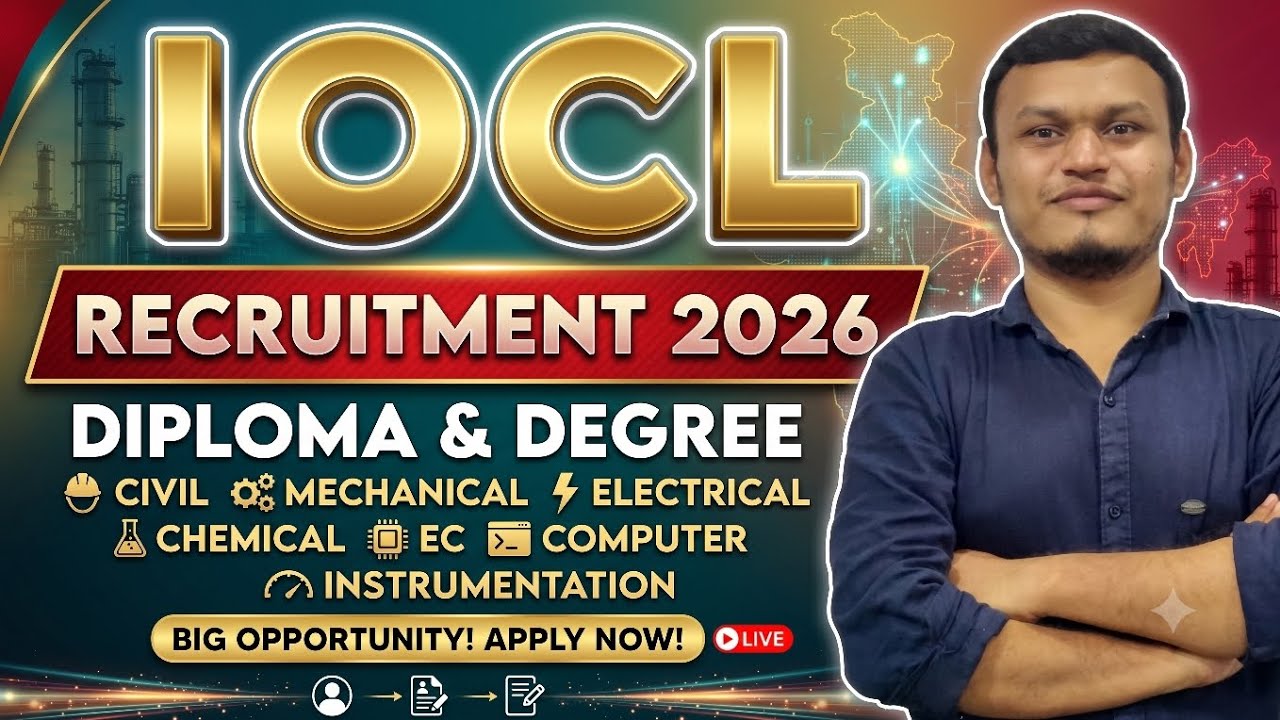 IOCL recruitment 2026 for diploma and degree engineering students. #iocl #ioclrecruitment2026 