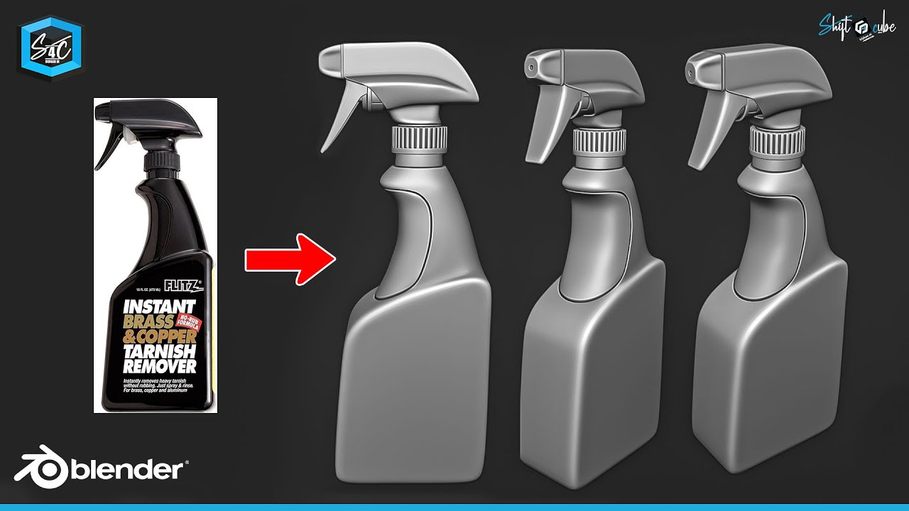 Modeling Spray Bottle in Blender | Hard Surface Modeling | shift 4 cube