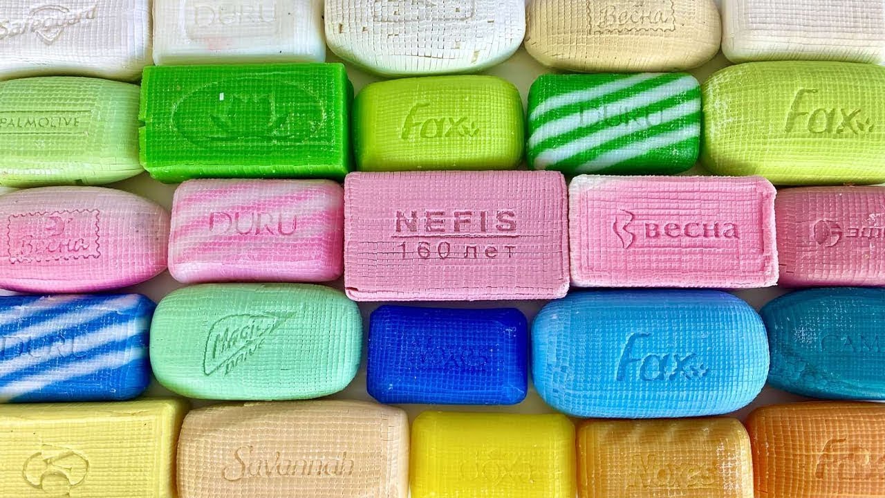 Резка мыльных кубиков. ASMR Soap Cubes. 💚 Cutting soap. 💛 Satisfying soap video.
