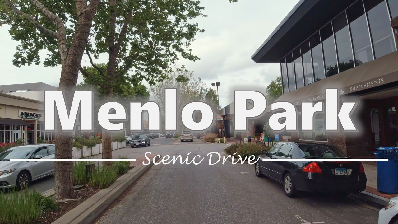 Driving in Downtown Menlo Park, California - 4K60fps