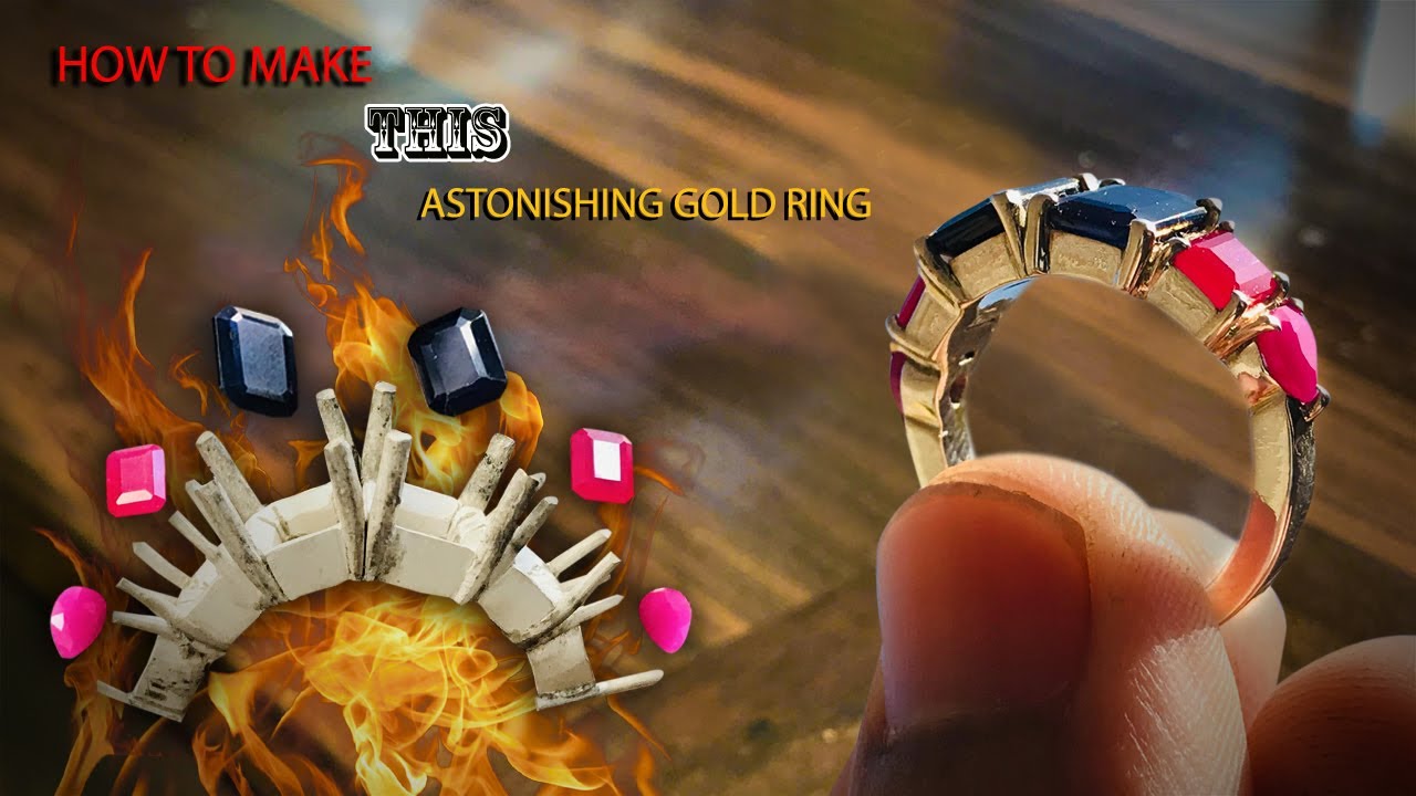 HOW it's MAKE CUSTOM JEWELLRY/MAKING A RING WITH NATURAL BLUE SAPPHIRE NEELAM & RUBY (YAQOOT) STONE.