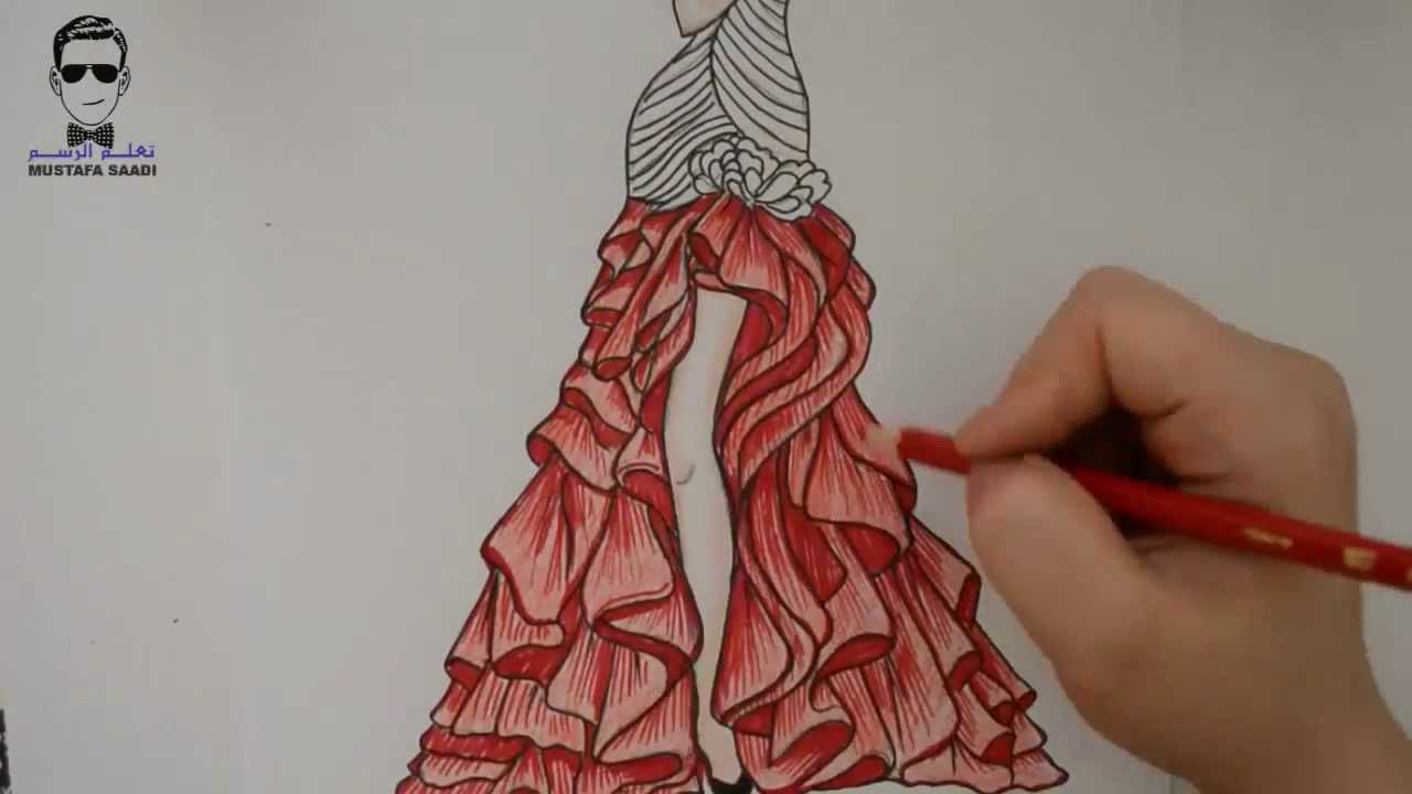 تعلم رسم فتاة مع فستان سهرة مميز