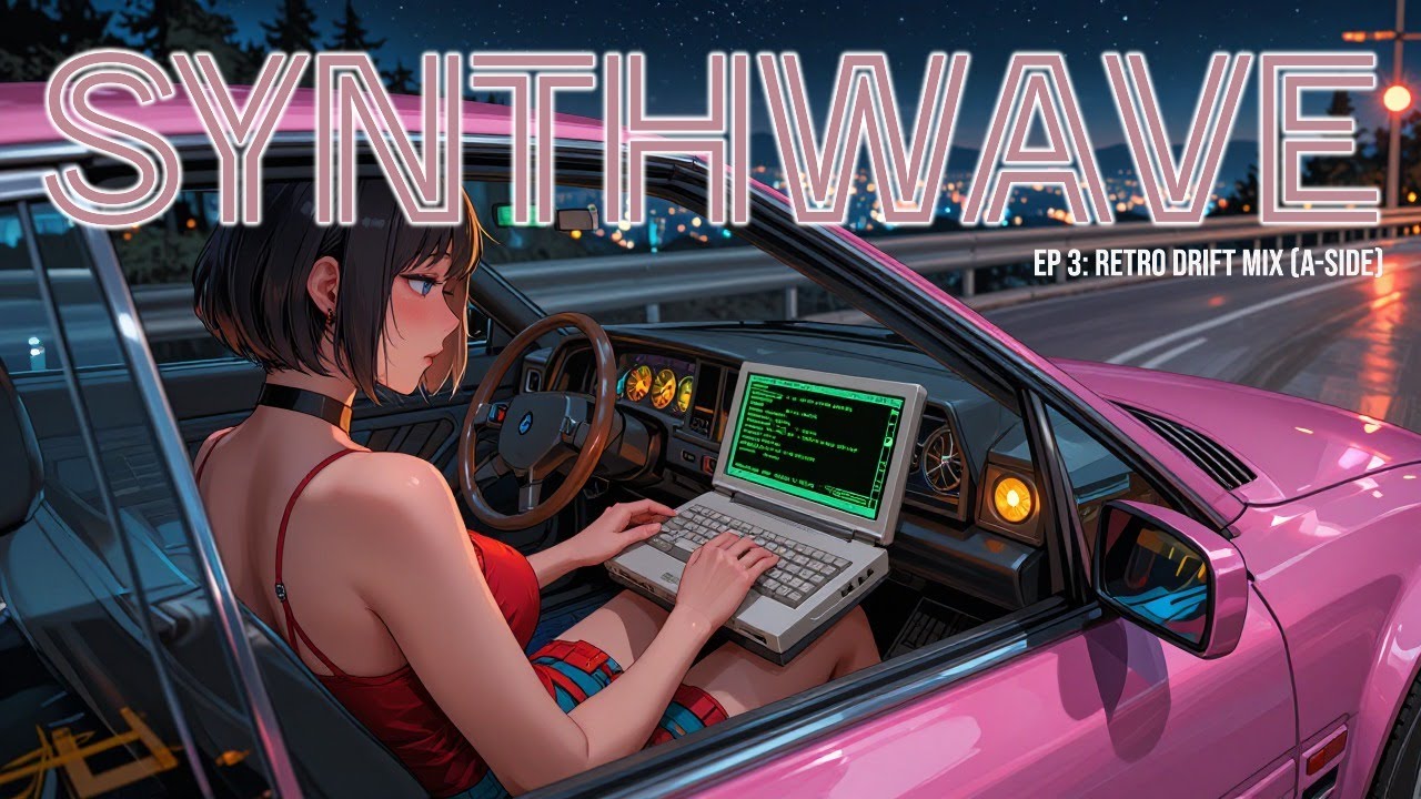 EP3: Retro Drift Mix (A-Side) – 1HR Ambient Synthwave Cyberpunk BGM for Late-Night Chill Drives 🚗