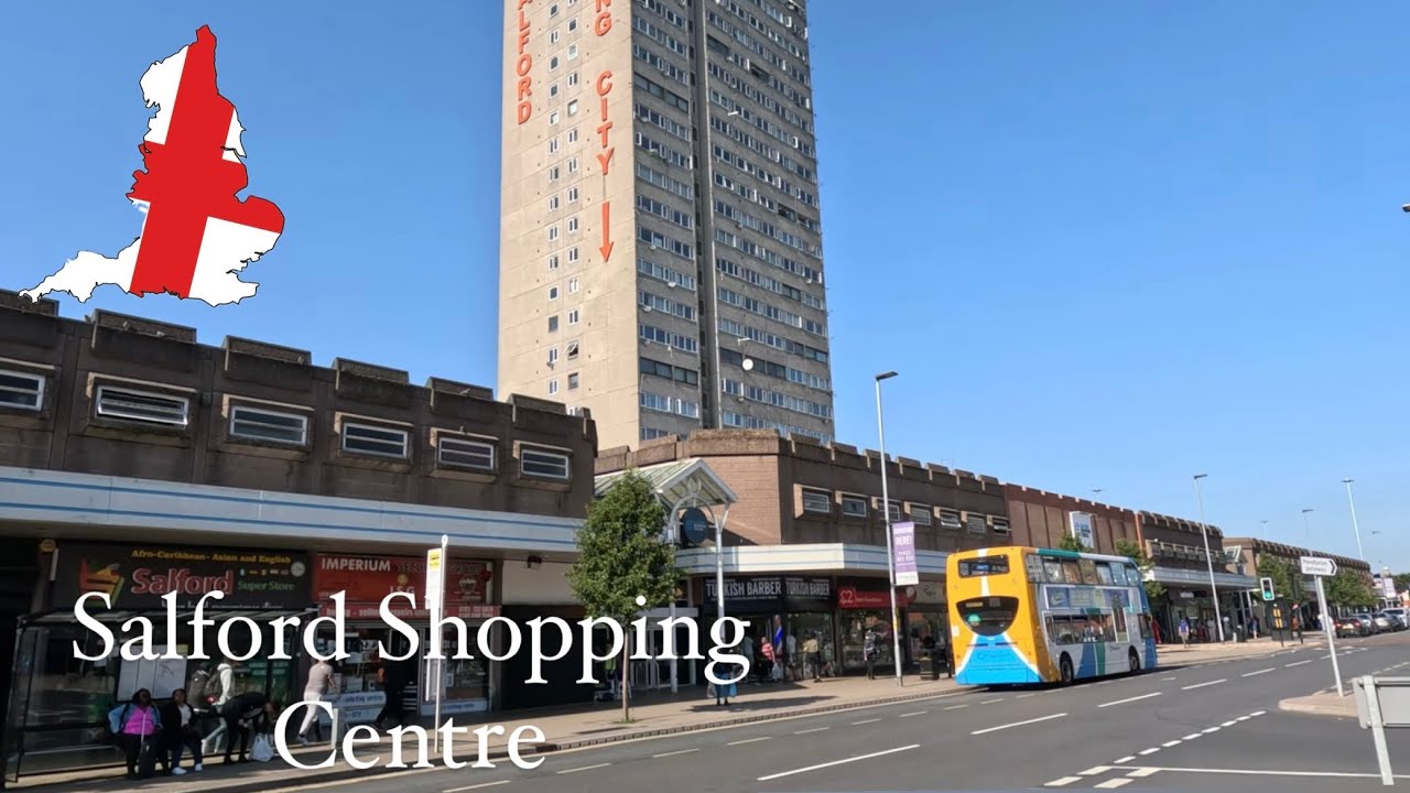WALKING AROUND SALFORD SHOPPING CENTRE, A SUNNY DAY |4K| (STREET WALK)
