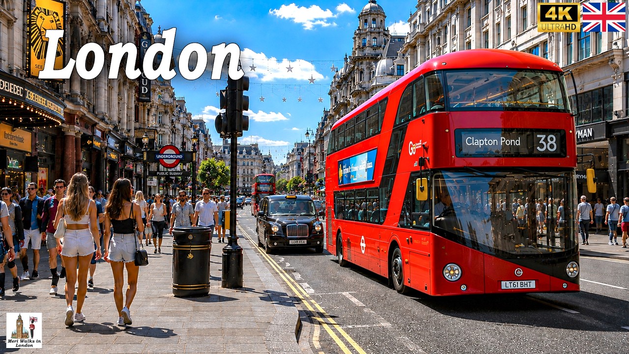 Hot Day Walk inside London City Centre ☀️ Amazing Walking Tour in London Bustling Streets | True 4K