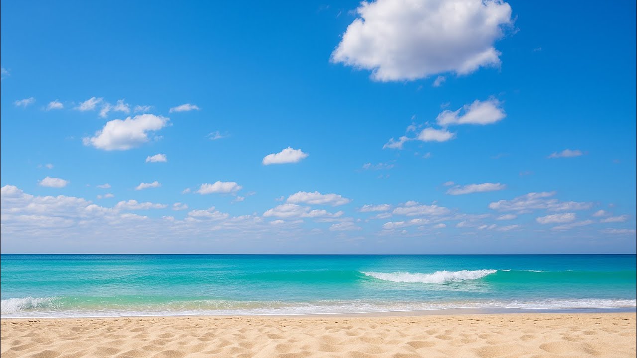 Miami Beach Relaxation | Ocean Waves & Blue Sky for Meditation & Peaceful Mind