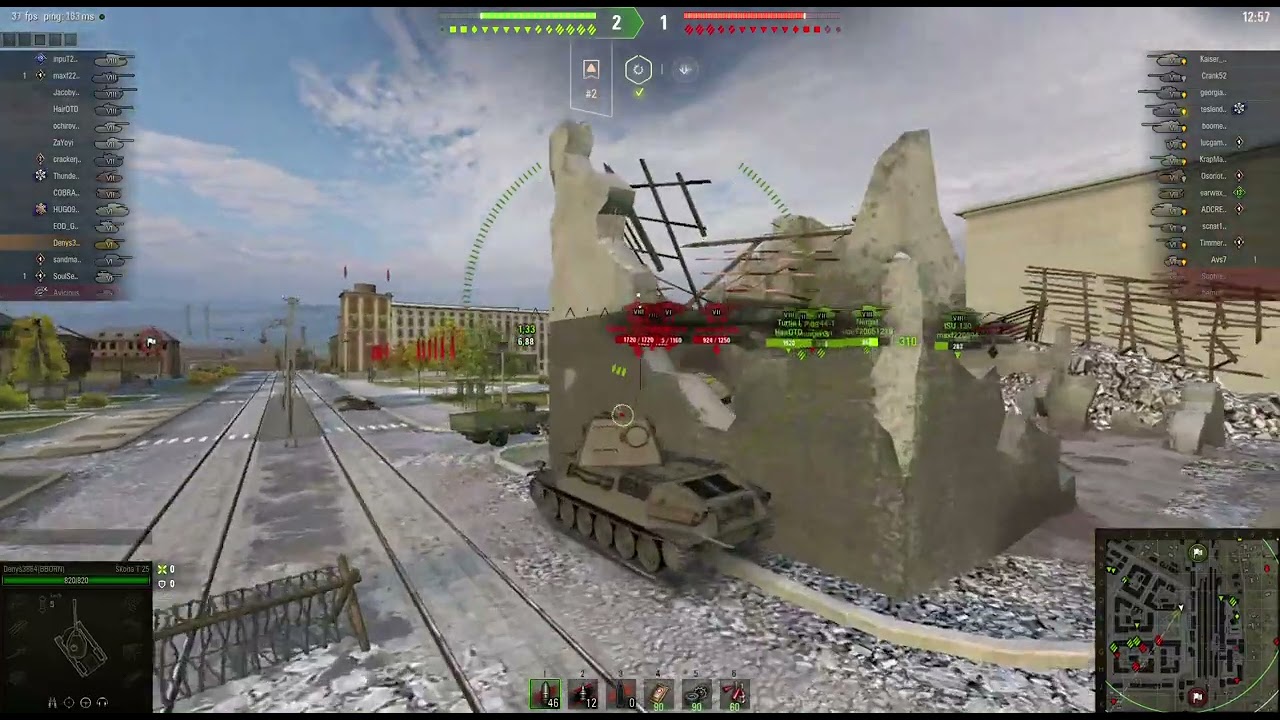 World of Tanks Skoda T 25 - 1 morte 1261 dano