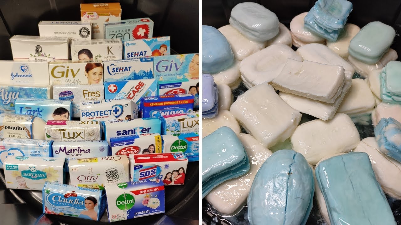 #Request98 ASMR Soap🧼 Double Mushy Soaked Soap White Color and Blue 🤍💙 with Sponge🧽 Sponge Squeezing