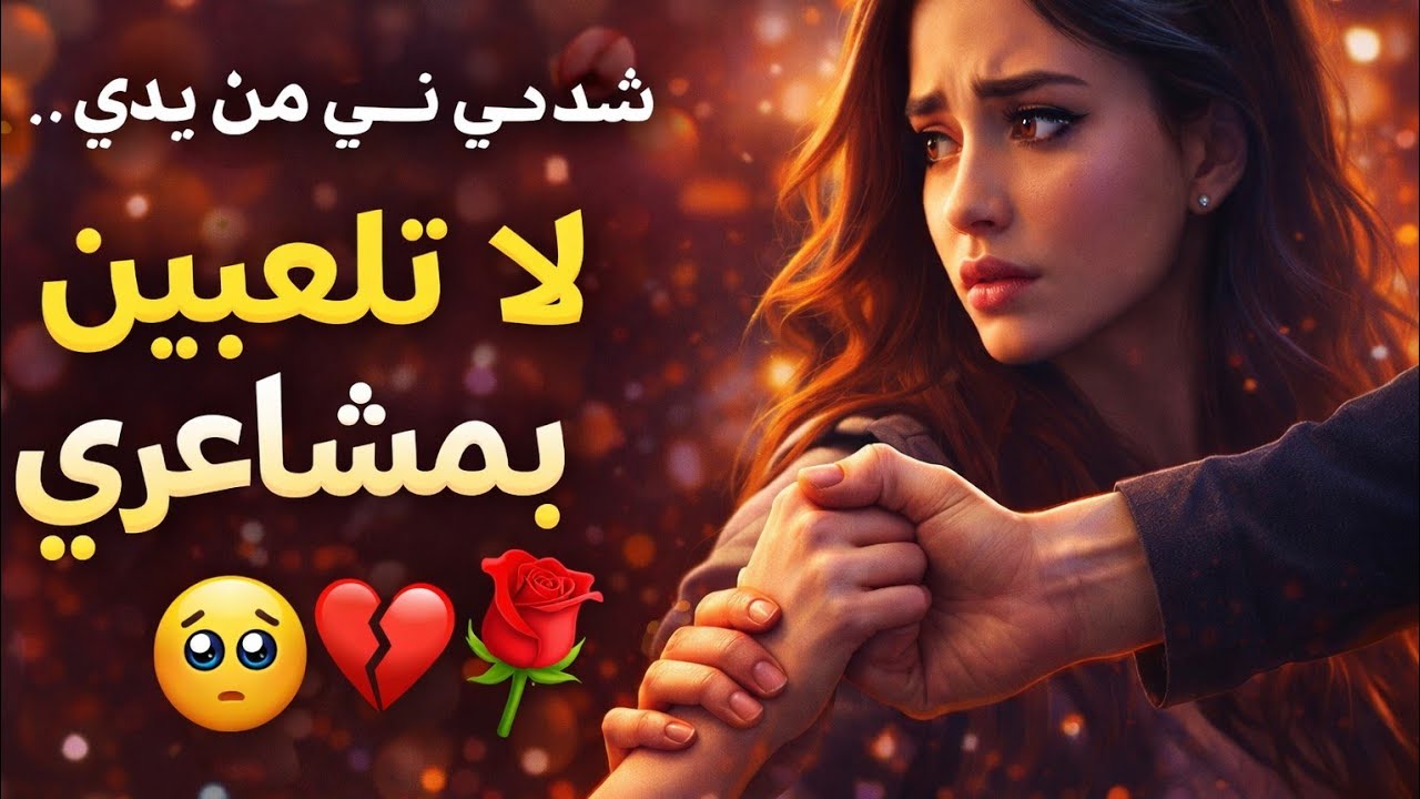 شدّني من يدي… وقال: لا تلعبين بمشاعري 🖤✨