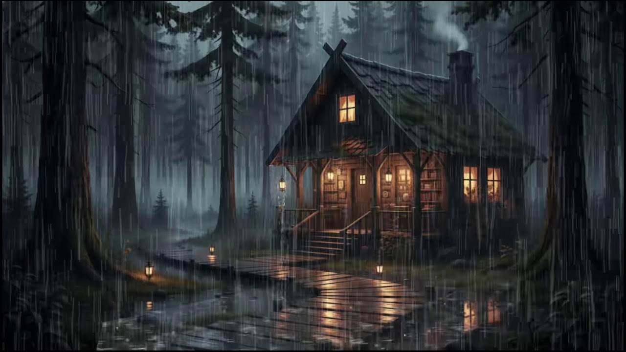 Forest Cabin After Rain 🌧 | Soft Rain Ambience for Deep, Peaceful Sleep and Relaxing Rain Nights