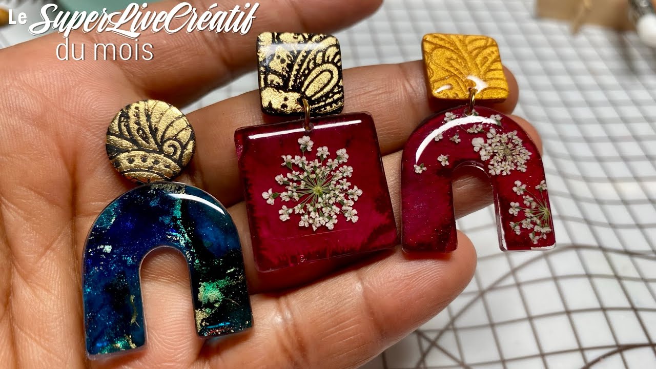 On crée ensemble des magnifiques boucles d’oreilles en résine uv & Fimo.