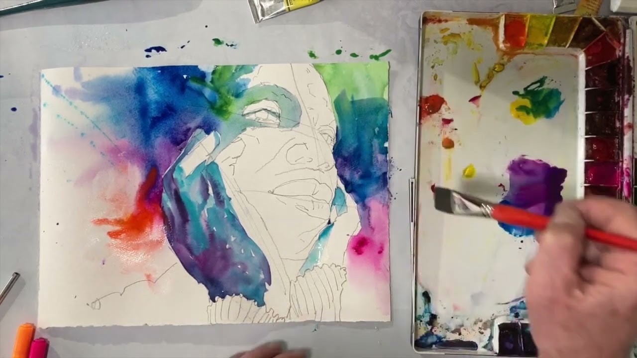 An African Queen boldly showcased in vibrant watercolor!