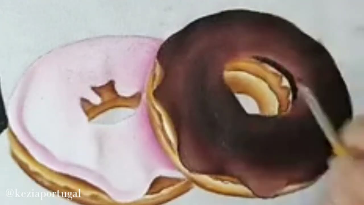 🎨Como pintar DONUTS de MORANGO e CHOCOLATE em tecido[PASSO A PASSO]-Aula 3