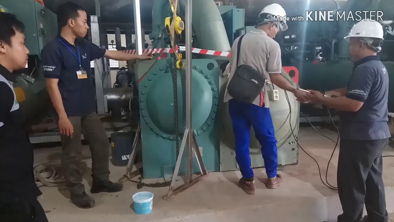 Condenser tube cleaning | remove scaling | scaling and polishing maintenance scaling chiller YORK