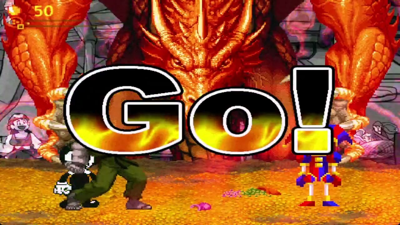 Rare Akuma. Bendy, Pomni VS Gyigas, Red Dragon, Calvawash | MUGEN Request Battle