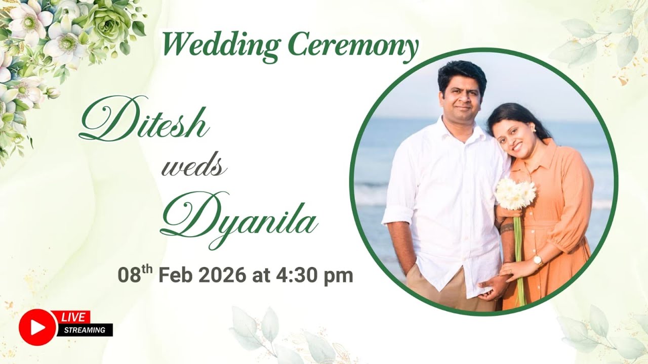 Wedding Ceremony Of DITESH & DYANILA | Watch LIVE
