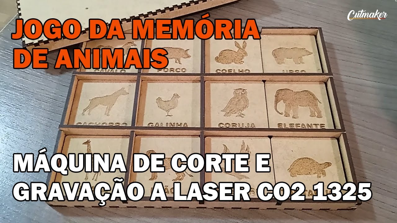 Jogo da Mem&oacute;ria de Animais em MDF | M&aacute;quina Laser CO&sup2; 1325 | Cutmaker