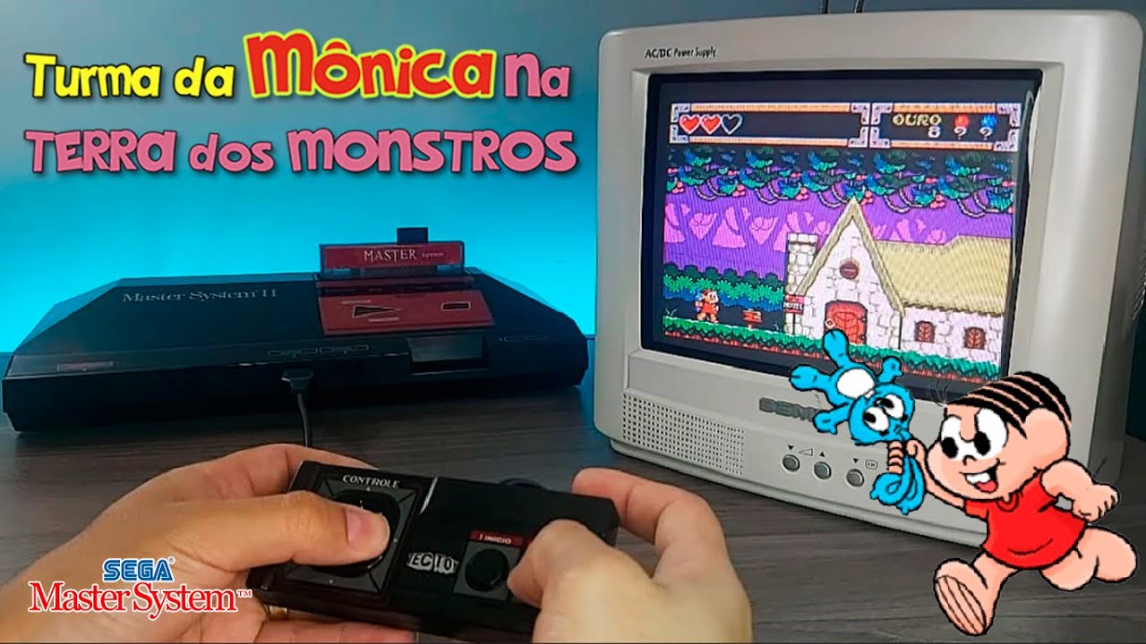 Turma da Mônica na Terra dos Monstros (2025) - Master System Gameplay - CRT