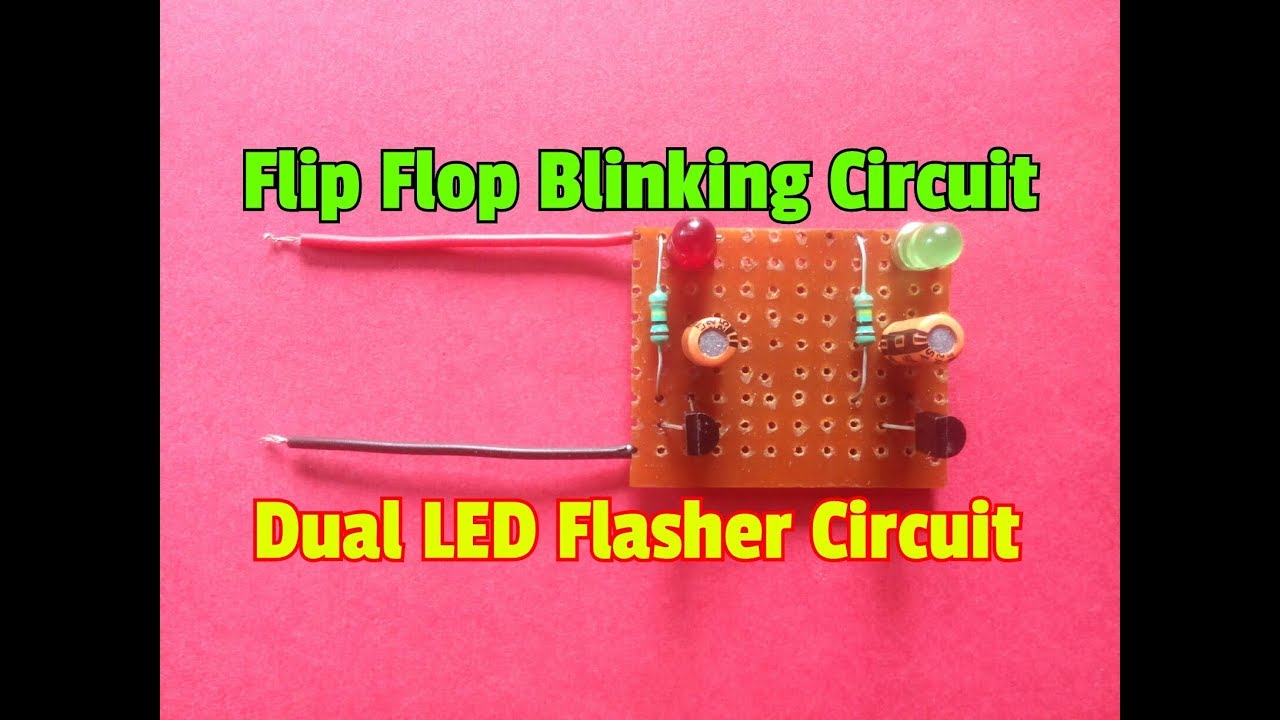 Dual LED Flasher Circuit Using Transistor...How To Make A Flip Flop Blinking Circuit...