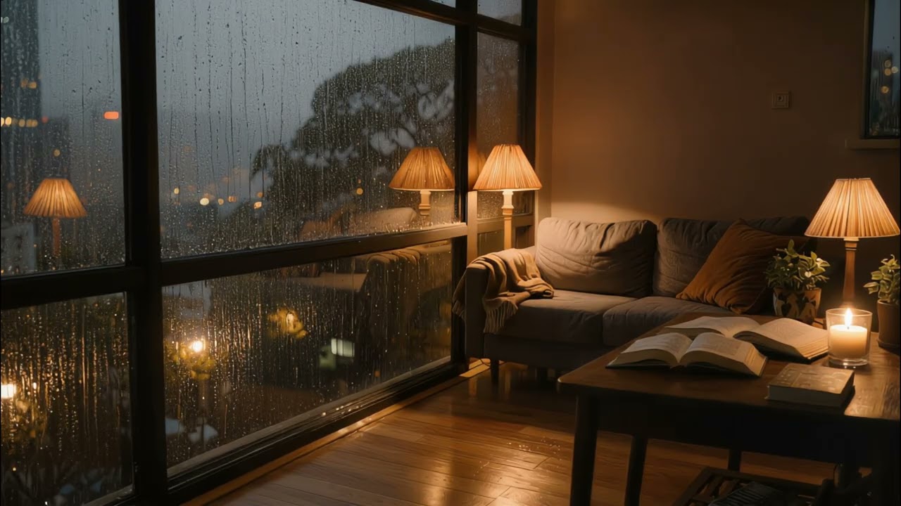 Relaxing Rain Sounds for Sleeping, Studying & Work | Cozy Room Ambience 4 Hours 🌧️