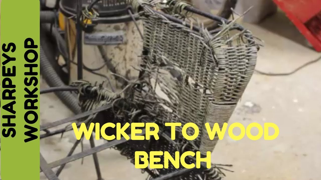 Wicker garden bench makeover