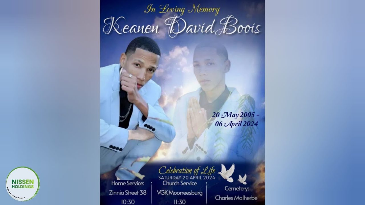 Live Funeral service of late Keanen David Boois