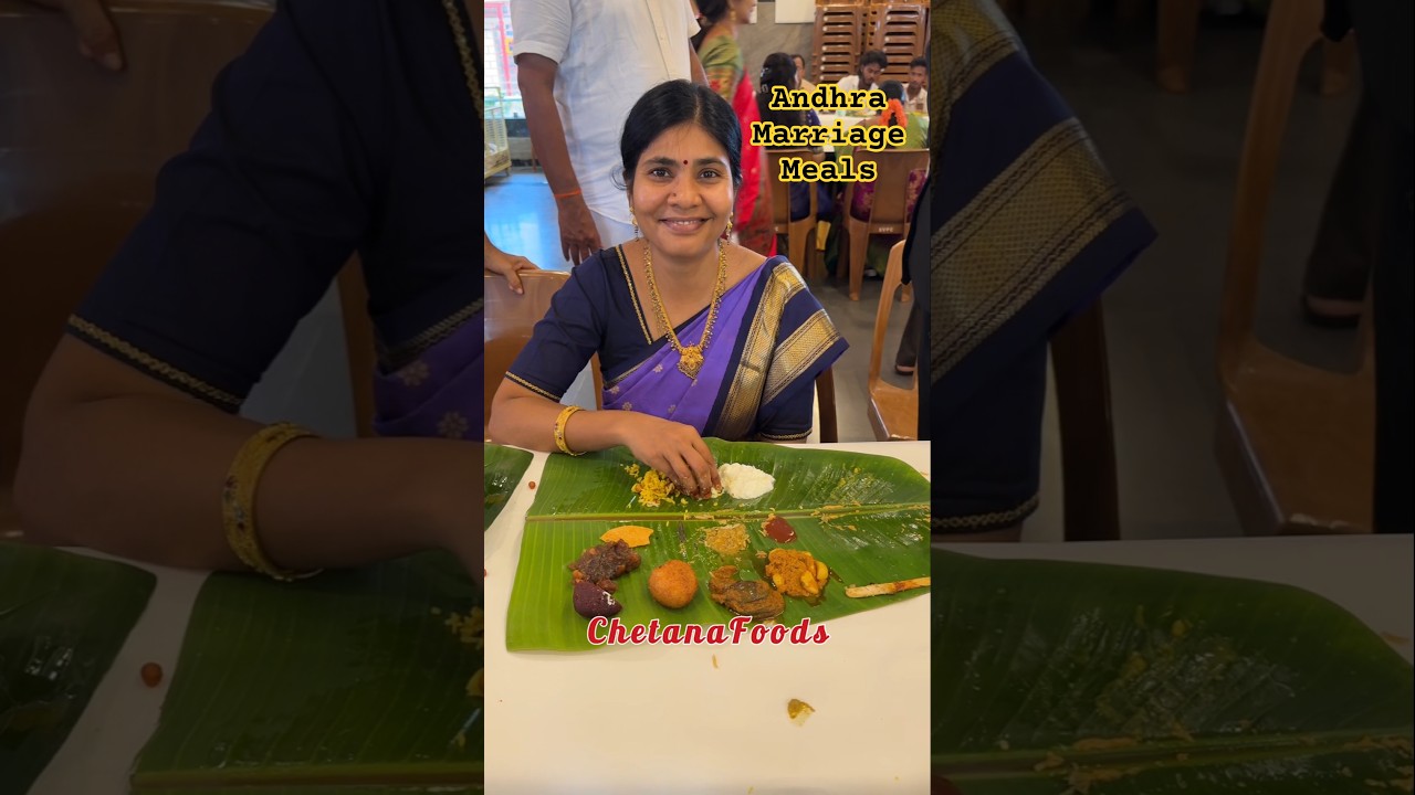 Andhra Marriage Meals in Aritak😋 Who likes to eat like this?🤔 Andhra Marriage Meals #wedding #thali