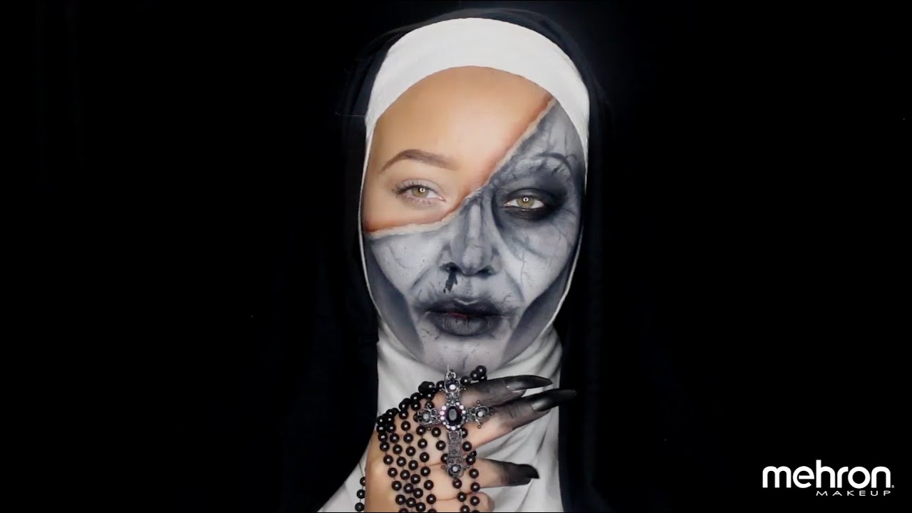 Evil Nun Halloween Makeup Tutorial by @kaneshiashana | Mehron Makeup