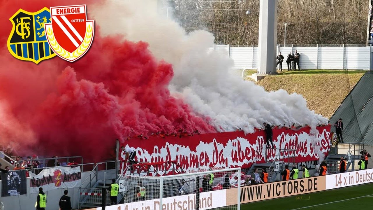 Choreo & Pyro Cottbus Fans in Saarbrücken | FC Saarbrücken - Energie Cottbus