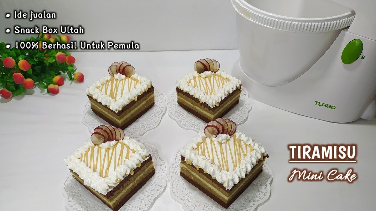 RESEP TIRAMISU MINI CAKE || Super Lembut Empuk Enak Banget👌1 Loyang Jadi 4 Mini Cake😍100% Berhasil👍