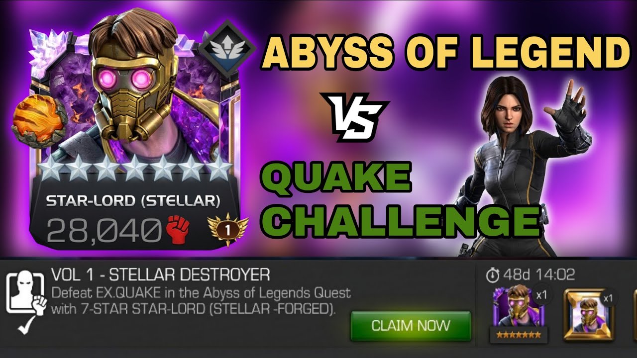 ABYSS QUAKE CHALLENGE EASY TRICK - STAR LORD STELLAR AWAKENED+ASCENDED  Marvel Contest Of Champions 