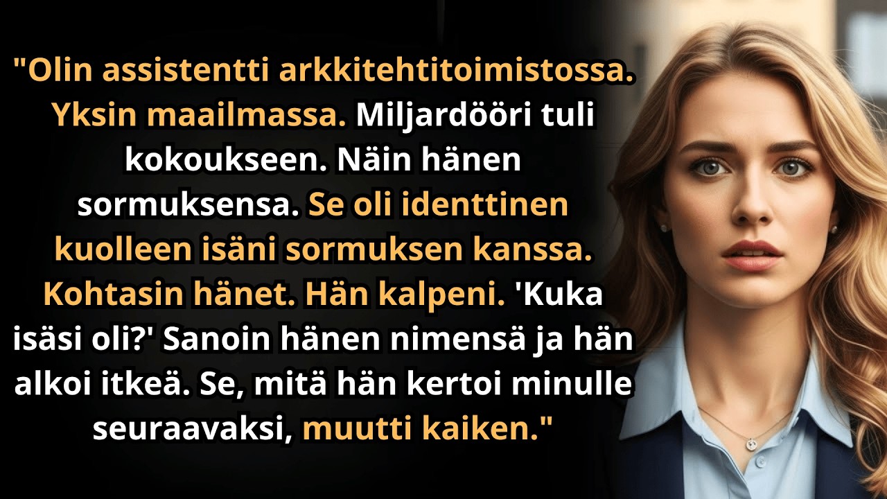 “Herra, teillä on isäni sormus,” sanoin miljardöörille. Hän kalpeni. “Kuka on isäsi?”